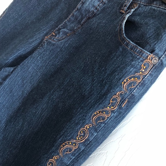 Roz & Ali Embroidered Embellished Jeans SZ 10 - Picture 11 of 14